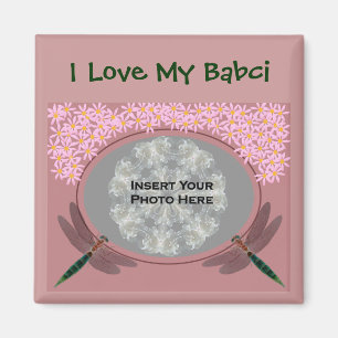 Polish Grandmother Love My Babci Daisies Photo Magnet