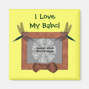 Polish Grandmother Love My Babci Dragonfly Photo Magnet