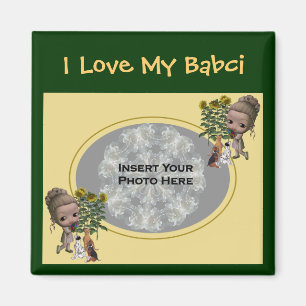Polish Grandmother Love My Babci Puppies Photo Magnet