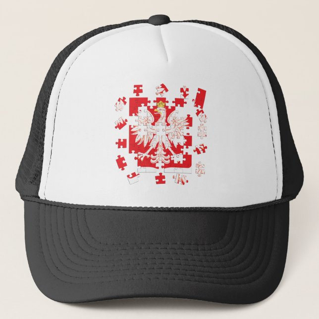 Polish Heritage Puzzle Trucker Hat (Front)