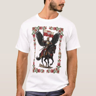 Polish Hussar Folk Frame Art T-Shirt