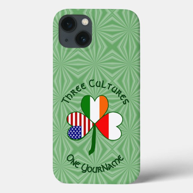 Polish Irish American Shamrock Flag Personalised  Case-Mate iPhone Case (Back)