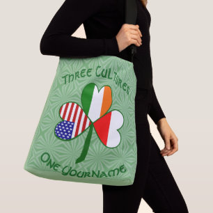 Polish Irish American Shamrock Flag Personalised  Crossbody Bag