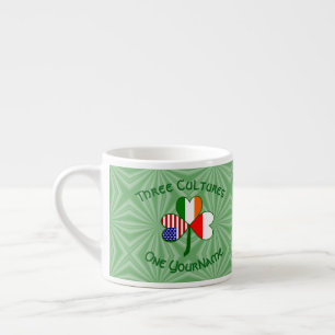Polish Irish American Shamrock Flag Personalised Espresso Cup