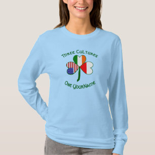 Polish Irish American Shamrock Personalised T-Shirt