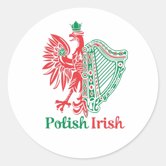 Polish Irish Classic Round Sticker (Front)