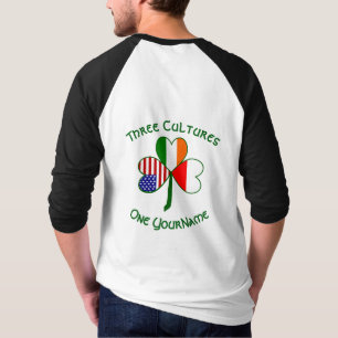 Polish Irish USA Flags Shamrock Personalised T-Shirt
