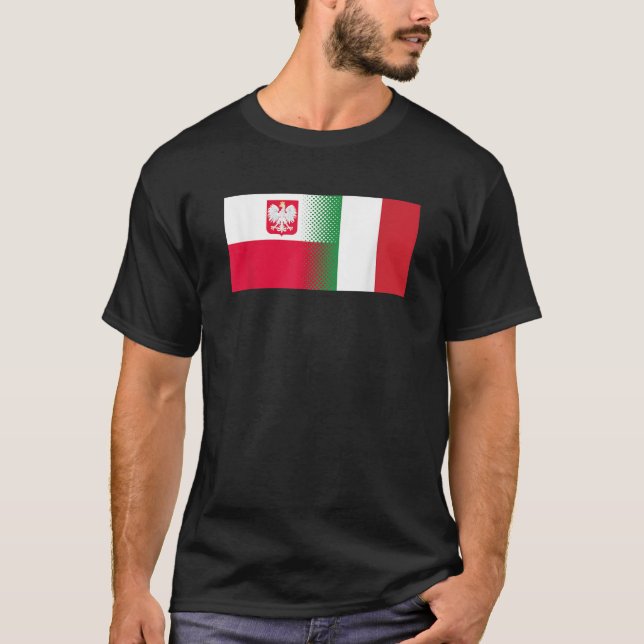 Polish Italian Flag Half Polish Half Italian Polan T-Shirt (Front)