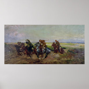 Polish Lancers attacking Russians, 1920 Poster