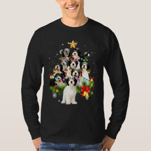 Polish Lowland Sheepdog Christmas Dog Tree Lights T-Shirt