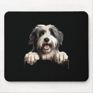 Polish Lowland Sheepdog Dog Mum Dad Peeking Puppy Mouse Pad