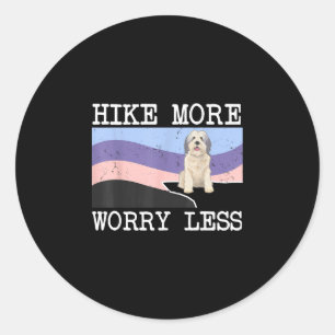Polish lowland sheepdog hike more worry less classic round sticker