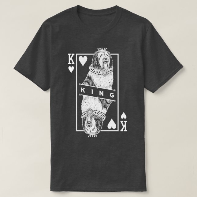 Polish Lowland Sheepdog King Of Hearts Funny PLS D T-Shirt (Design Front)