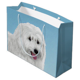 Polish Lowland Sheepdog Painting - Dog Art Large Gift Bag
