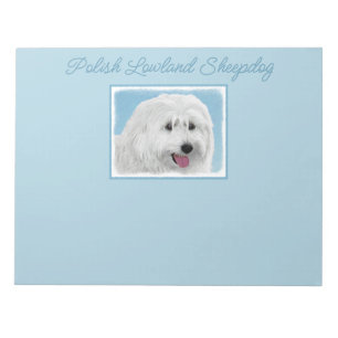 Polish Lowland Sheepdog Painting - Dog Art Notepad