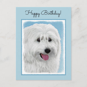 Polish Lowland Sheepdog Painting - Dog Art Postcard