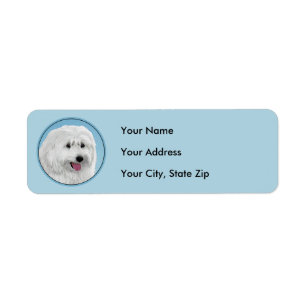 Polish Lowland Sheepdog Painting - Dog Art Return Address Label