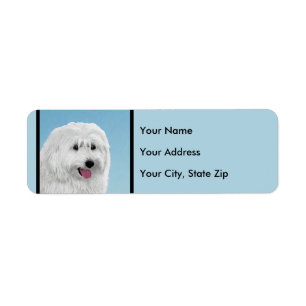 Polish Lowland Sheepdog Painting - Dog Art Return Address Label