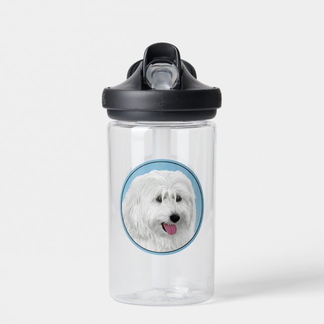 Polish Lowland Sheepdog Painting - Dog Art Water Bottle (Front)