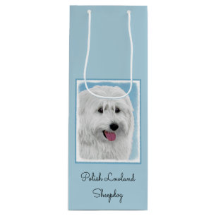 Polish Lowland Sheepdog Painting - Dog Art Wine Gift Bag