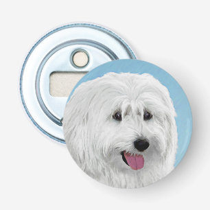 Polish Lowland Sheepdog Painting - Original Dog Ar Bottle Opener