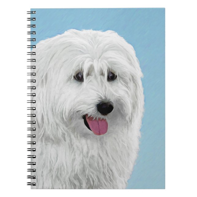 Polish Lowland Sheepdog Painting - Original Dog Ar Notebook (Front)
