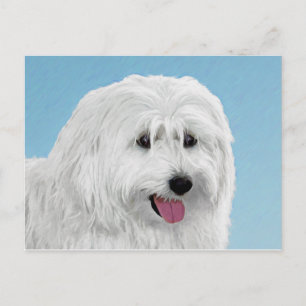 Polish Lowland Sheepdog Painting - Original Dog Ar Postcard