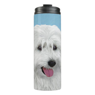 Polish Lowland Sheepdog Painting - Original Dog Ar Thermal Tumbler
