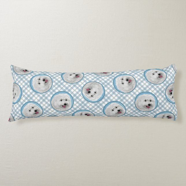 Polish Lowland Sheepdog Painting Original Dog Art Body Cushion (Front)