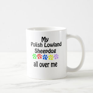 Polish Lowland Sheepdog walks Coffee Mug