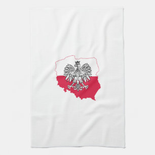 Polish Map Flag Kitchen Towel