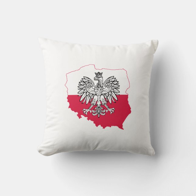 Polish Map Flag Pillow (Front)