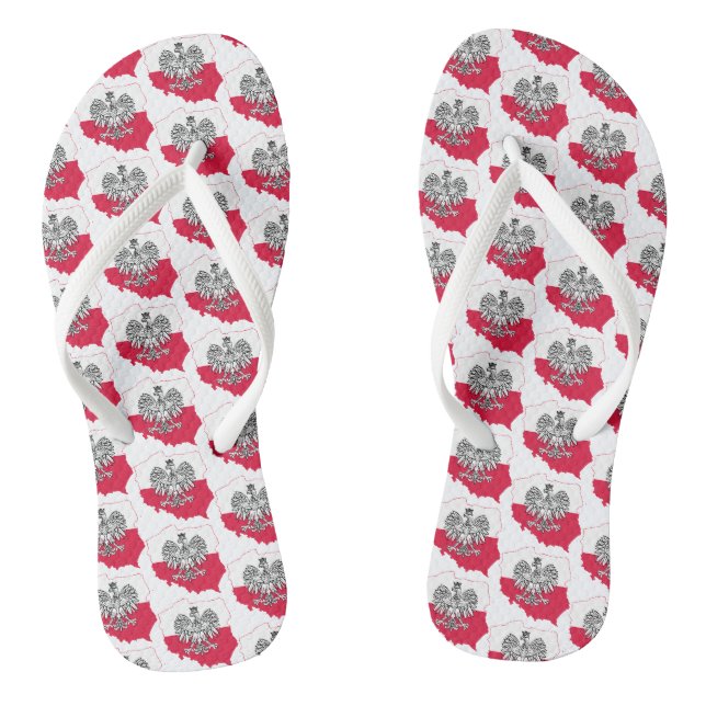 Polish Map Flag Sandals (Footbed)