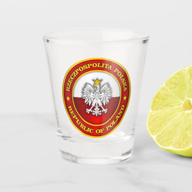 Polish Medallion Apparel Shot Glass (Front)