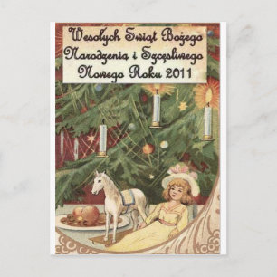 POLISH MERRY CHRISTMAS WESOLYCH SWIAT HOLIDAY POSTCARD