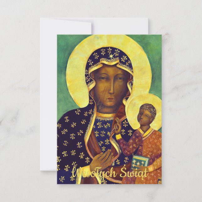 Polish Merry Christmas Wesołych Świąt Our Lady (Front)