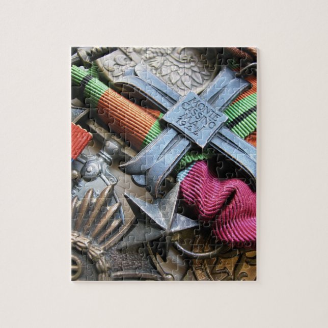 Polish Monte Casino Italy Cross Medal Puzzle (Vertical)