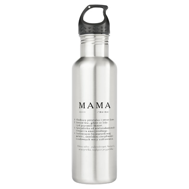 Polish Mum Gift - MAMA Definition 710 Ml Water Bottle (Front)