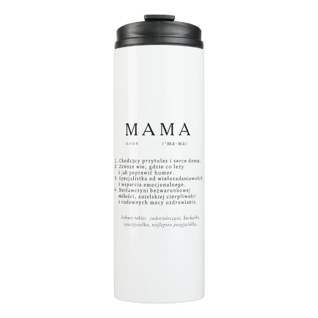Polish Mum Gift - MAMA Definition Thermal Tumbler (Front)