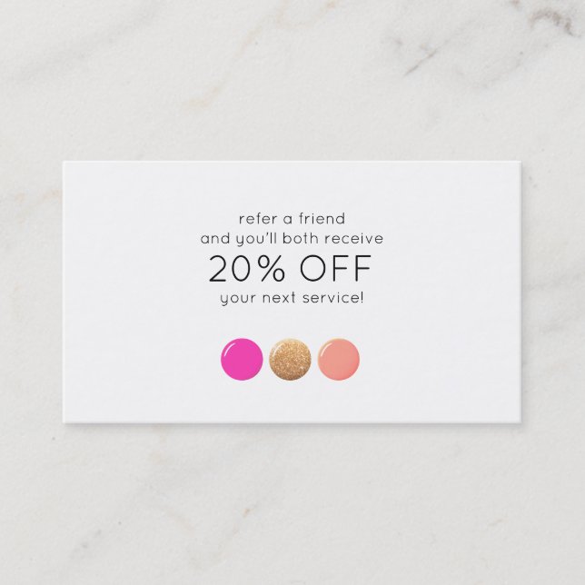 Polish Nail Salon Manicurist Customer Referral (Front)