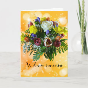 Polish name day card imieniny greeting card