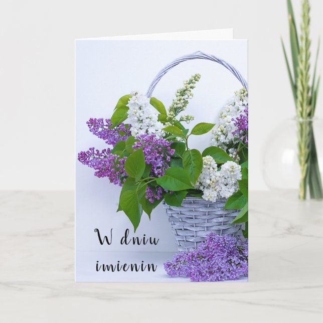 Polish name day card imieniny greeting card (Front)