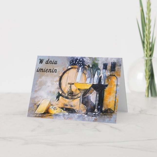 Polish name day card imieniny greeting card (Front)