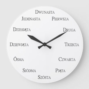 Polish Numbers Language Learning Customisable Large Clock