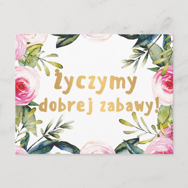 Polish Poland Party Wedding Welcome Sign Postcard (Front)