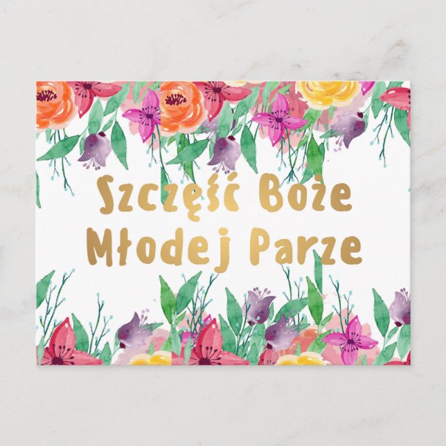 Polish Poland Wedding po polsku Postcard (Front)