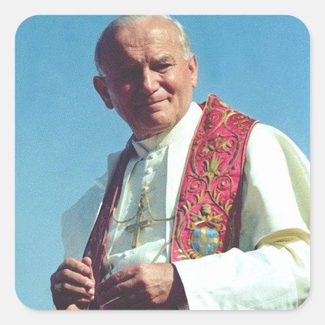 Polish Pope John Paul II Square Sticker (Front)