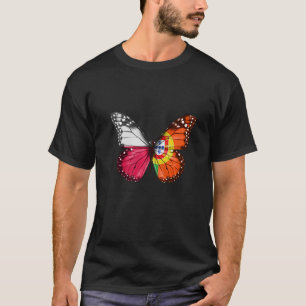 Polish Portuguese Flag Butterfly T-Shirt