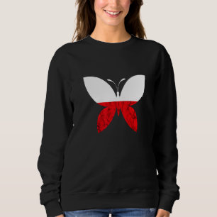 Polish Pride Poland Flag Butterfly Polish Roots Wi Sweatshirt