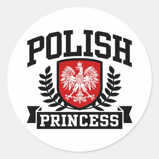 Polish Princess Classic Round Sticker (Front)